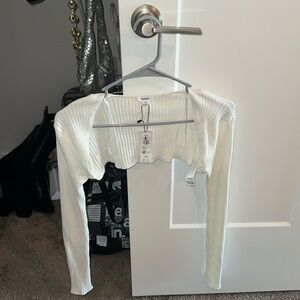 Garage white knit bolero